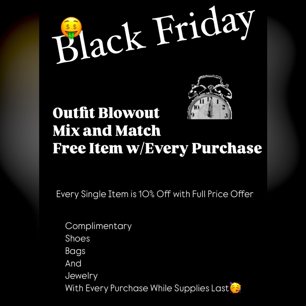 Black Friday!!!🤑🤑🤑
Measurements upon request